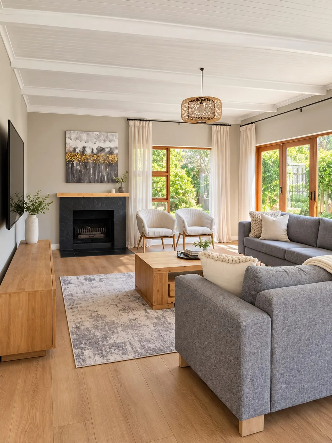 The Mountain House — Lounge with fireplace