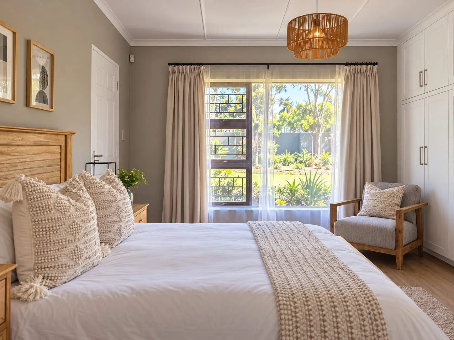 The Mountain House — Bedroom with natural wood finishes